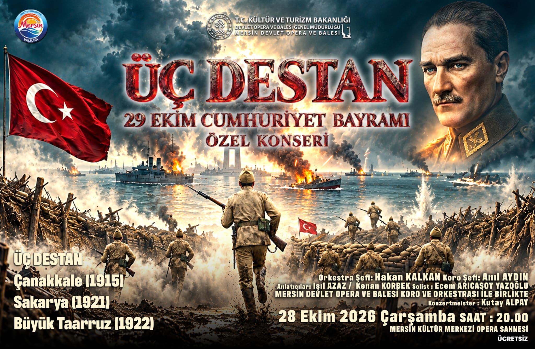 Mersin’de Cumhuriyet Coşkusu “Üç Destan” ile Sahneye Taşınacak