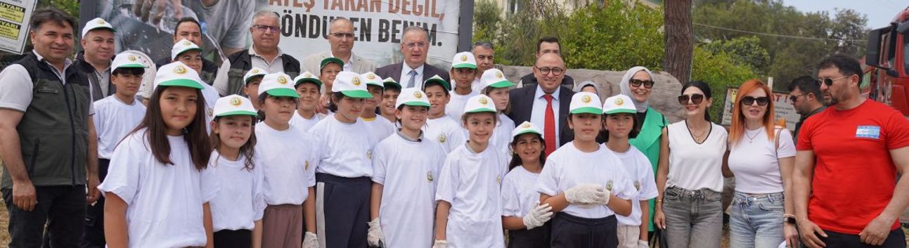 Öğrenciler, yangınlara karşı çevre temizliği yaptı